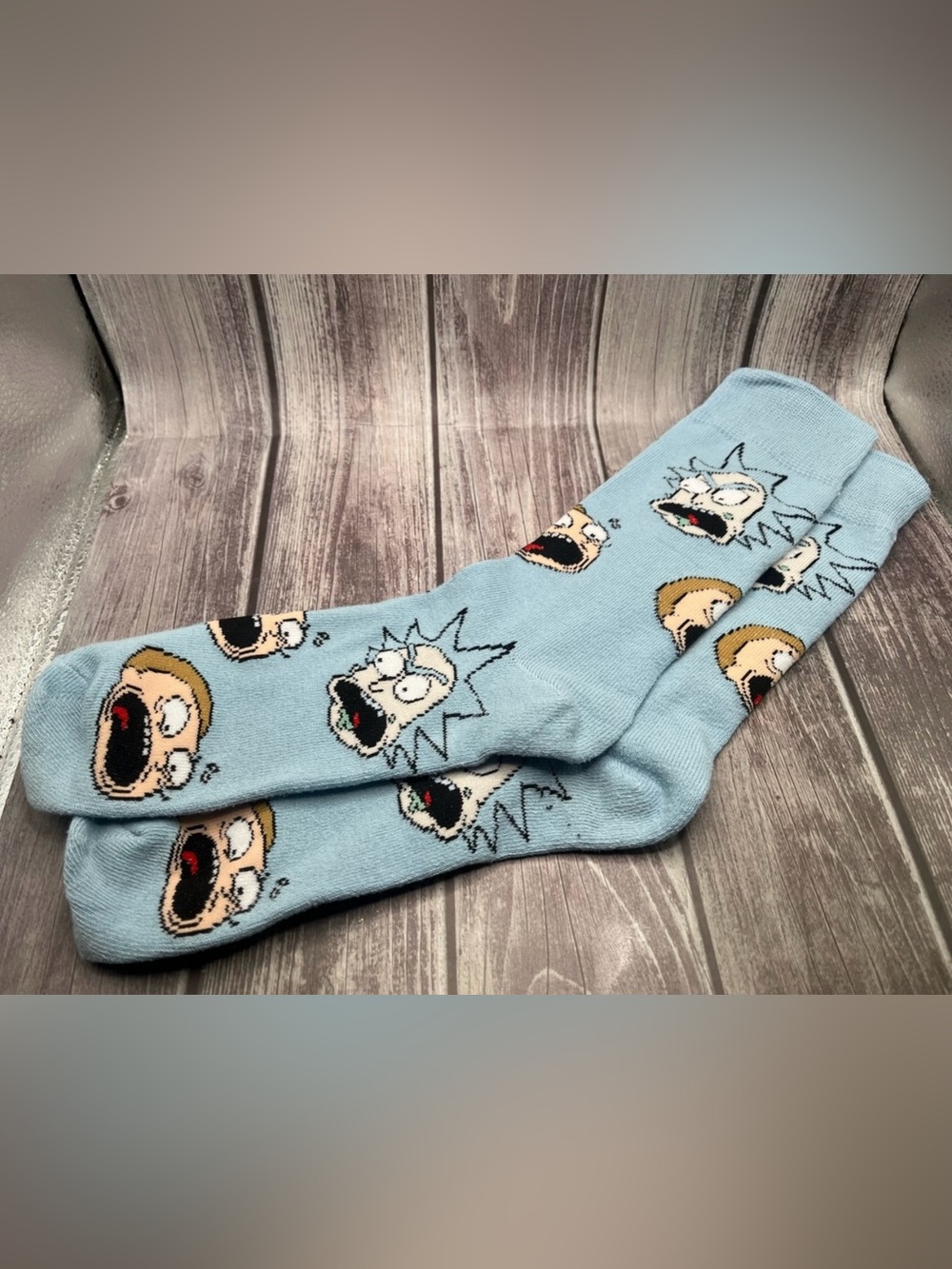 NEW RICK & MORTY Cartoon Network Socks Light Blue